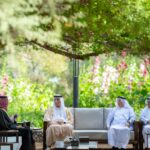 Saud bin Saqr receives Consul-General of Saudi Arabia